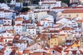 Crowded Homes on Lisbon Hillside Royalty Free Stock Photo