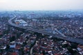 Crowded houses with Pasupati overpass in Bandung