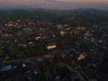 Crowded houses in rural Indonesia at sunrise