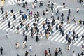 Crowded Japanese people, Asian traveler walk cross road at Shibuya scramble crossing. Tokyo Japan tourism Royalty Free Stock Photo