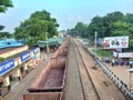 crowded Jhargram railway station, West Bengal, india