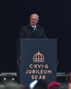 Crowded when the King of Sweden visit Nykoping and held a speech