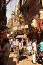 Crowded lane in the old city of Delhi, India