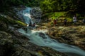 Crowded Lata Iskandar waterfall, Pahang, Malaysia