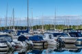 Crowded marina in lake mÃÂ¤laren in Sweden
