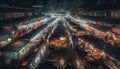 Crowded night market selling food and retail generated by AI Royalty Free Stock Photo