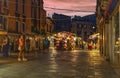 Crowded Night Scene In Venice, Italy