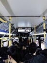 Crowded NYC Bus People in the City Commute Royalty Free Stock Photo