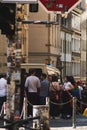 Crowded parade at the Christopher Street Day in Dresden, Germany