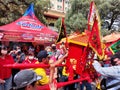 Crowded people at Chinese Lunar New Year Festival Carnival or Cap Go Meh