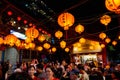 Crowded people at A-MEI Teahouse, Jiufen, New Taipei, Taiwan Royalty Free Stock Photo