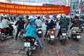 Crowded scooter traffic in Hanoi, Vietnam Royalty Free Stock Photo