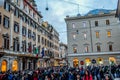 Crowded Spanish Steps at Piazza di Spagna in Rome Italy during peak season Royalty Free Stock Photo