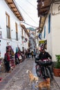 Crowded street in Cusco Peru South America