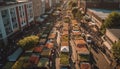 Crowded street market selling fresh fruit and vegetables generated by AI Royalty Free Stock Photo