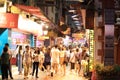 crowded street view of Rua Do Cunha. Rua Do Cunha is one of old town and tourist sightseeing point in Taipa, Macau Royalty Free Stock Photo