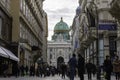 The crowded streets in the city center of Vienna, Austria. Colorful stores, shops and restaurants at Grabenstrasse, Vienna Royalty Free Stock Photo