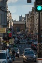 Crowded streets of Paris in France