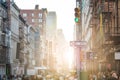 Crowded streets and sidewalks of SoHo in New York City