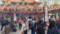 Crowded temple Sik Sik Yuen Wong Tai in Hong Kong