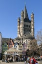 Crowded terraces on Fish market, city Cologne Royalty Free Stock Photo