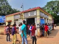 Crowded Ticket Booking office at Jhargram railway station West Bengal, India