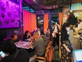 Crowded traditional Italian restaurant in Jakarta Royalty Free Stock Photo