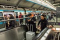 Morning rush hour on Shenzhen Metro subway. Royalty Free Stock Photo