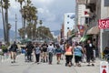 Crowded Venice Beach Boardwalk, Los Angeles Royalty Free Stock Photo