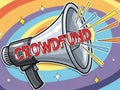 Crowdfund megaphone isolated on white background Royalty Free Stock Photo
