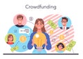 Crowdfunding concept. Financial support of new business project. Royalty Free Stock Photo