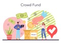Crowdfunding concept. Financial support of new business project. Royalty Free Stock Photo