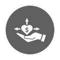 Crowdfunding, donation icon. Gray vector graphics