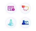 Crowdfunding, Facts and Speech bubble icons set. Online education sign. Vector