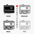 Crowdfunding, funding, fundraising, platform, website Icon in Thin, Regular, Bold Line and Glyph Style. Vector illustration