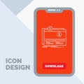 Crowdfunding, funding, fundraising, platform, website Line Icon in Mobile for Download Page