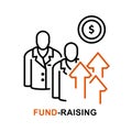 Crowdfunding icon, fundraising and venture fund funding, startup investment