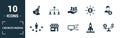 Crowdfunding icon set. Include creative elements marketplace, social participation, pre-release, rewards, funding platform icons.
