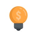 Crowdfunding idea bulb icon flat isolated vector