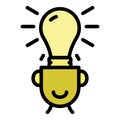 Crowdfunding idea icon color outline vector