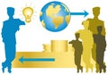 Crowdfunding, illustration for green sustainable economy