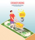 Crowdfunding Isometric Composition