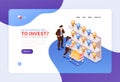 Crowdfunding Isometric Concept Banner