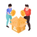 Crowdfunding Isometric Icon