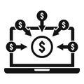 Crowdfunding laptop icon, simple style