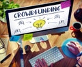 Crowdfunding Money Business Bulb Graphic Concept Royalty Free Stock Photo