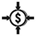 Crowdfunding money convert icon, simple style