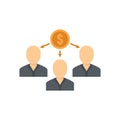 Crowdfunding people network icon flat isolated vector