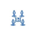 Crowdfunding,people network line icon concept. Crowdfunding,people network flat vector symbol, sign, outline