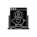 Crowdfunding platform black glyph icon